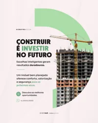 Construir é Investir no Futuro Construtora Social Media PSD Editável -