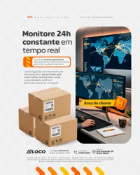 Monitore 24h Transportadora de Cargas Social Media PSD Editável
