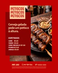 Petiscos Bar Petiscaria Boteco Social Media PSD Editável