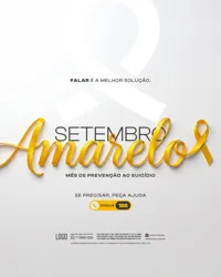 Setembro Amarelo Mês de Prevenção ao Suicídio Social Media PSD Editável