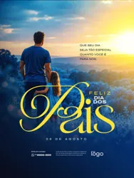 Feliz Dia dos Pais 09 de Agosto Social Media PSD Editável