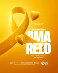 Setembro Amarelo Mês de Prevenção ao Suicídio Social Media PSD Editável