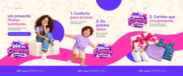 Carrossel Ofertas Dia das Crianças Loja de Roupa Infantil Social Media PSD Editável