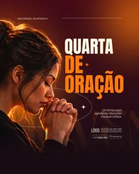 Post Igreja Quarta de Oração PSD Editável