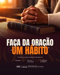 Post Igreja Faça da Oração um Hábito PSD Editável