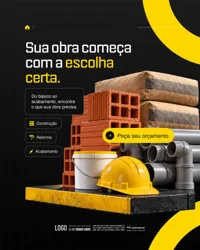 Peça seu Orçamento Loja de Materiais de Construção Socia Media PSD Editável