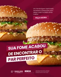 Hamburgueria Social Media PSD Editável