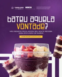 Açaí Social Media PSD Editável