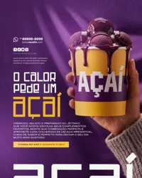 Açaí Social Media PSD Editável