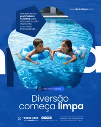 Limpeza de Piscina Social Media PSD Editável