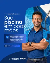 Limpeza de Piscina Social Media PSD Editável